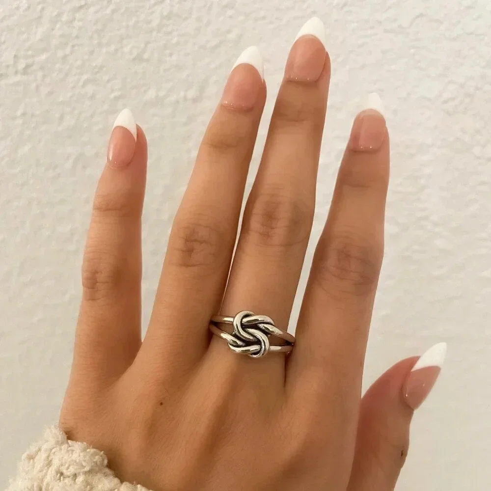 925 Sterling Silver Knot Ring Dainty Ring Twist Ring Minimalist Ring Band